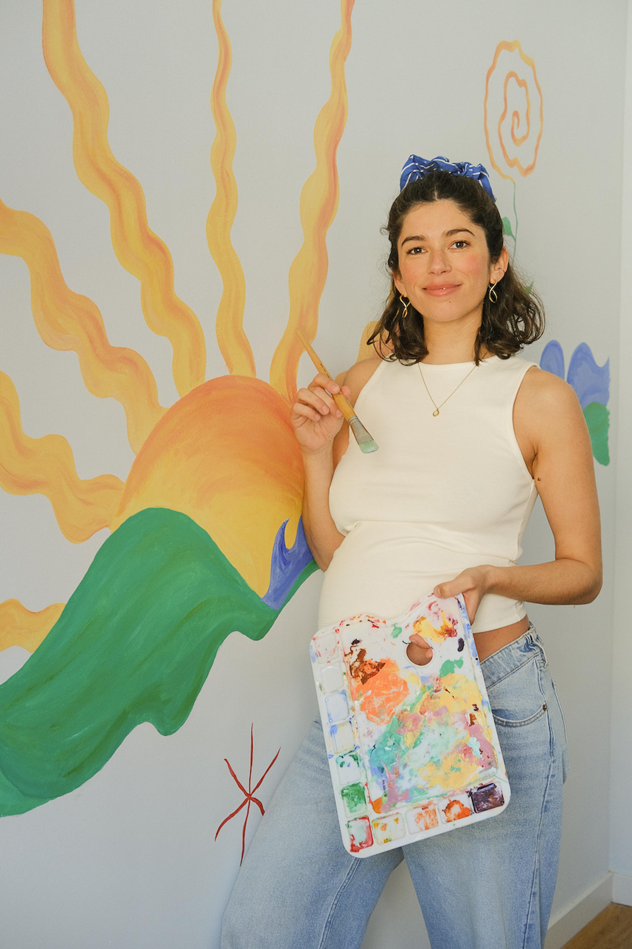 Fresque murale artistique peinte à la main